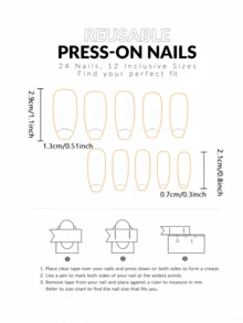 Bộ 24 móng tay giả kiểu múa ba lê, đồng hồ bỏ túi vàng cổ điển & thiết kế ly sâm panh, phù hợp với mọi phụ nữ, thoải mái & dễ sử dụng, quyến rũ lâu dài. Bao gồm gel thạch & đệm giũa móng cho móng tay đẹp, hoàn hảo cho các bữa tiệc, lễ kỷ niệm và sử dụng hàng ngày. - Nhiều màu - Xem 7