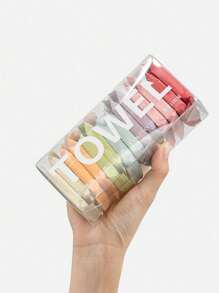 1/2件/套一次性浴巾和毛巾套装，适用于露营、健身房、酒店、旅行必备品、浴室用品 - 彩色 - 查看 4