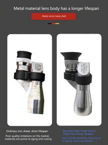 Compact 90-Degree Angled Monocular Telescope, Metal Body, 8-10x High Definition Zoom, BAK4 Prism For Enhanced Light Transmission. Foldable And Portable With Carrying Pouch, Suitable For Outdoor Adventures, Birdwatching, Stargazing, And Concerts, Single-Handed Operation With No Obstruction Of View. - White - View 11