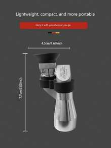 Compact 90-Degree Angled Monocular Telescope, Metal Body, 8-10x High Definition Zoom, BAK4 Prism For Enhanced Light Transmission. Foldable And Portable With Carrying Pouch, Suitable For Outdoor Adventures, Birdwatching, Stargazing, And Concerts, Single-Handed Operation With No Obstruction Of View. - White - View 9