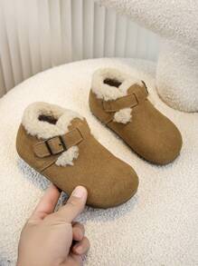 2pcs Winter New Kids Sports Shoes, Toddler Thermal Lined Double-Layer Soft Sole Sneakers, Retro Infant Baby Shoes For Boys & Girls, Suitable For Autumn/Winter Outdoor, Party, Travel & Holiday, For Christmas