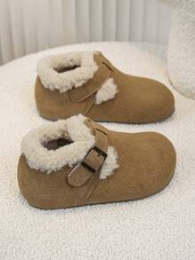 2pcs Winter New Kids Sports Shoes, Toddler Thermal Lined Double-Layer Soft Sole Sneakers, Retro Infant Baby Shoes For Boys & Girls, Suitable For Autumn/Winter Outdoor, Party, Travel & Holiday, For Christmas