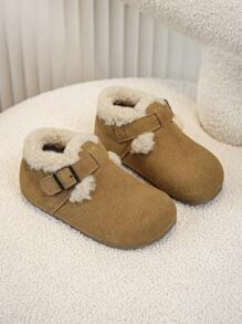 2pcs Winter New Kids Sports Shoes, Toddler Thermal Lined Double-Layer Soft Sole Sneakers, Retro Infant Baby Shoes For Boys & Girls, Suitable For Autumn/Winter Outdoor, Party, Travel & Holiday, For Christmas