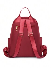 LECEY 简约时尚刺绣背包，适合女性日常使用 - 紅色 - 查看 3