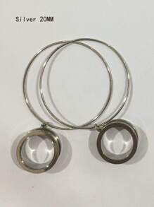 CIZME 2Pcs/Pair Stainless Steel Screw Ear Tunnels Large Hoop Dangle Ear Plugs Expander 4-20mm Gauges For Ears Stretcher Piercing(Silver/Gold/Black/Rose Gold) - Multicolor - View 34