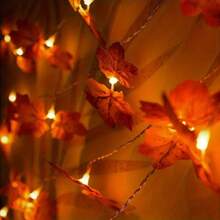 1 件枫叶装饰灯，10/20/40 LED 悬挂枫叶花环灯串，电池供电（不含电池），适用于家居装饰、派对、客厅、情人节、斋月装饰 - Warm Light - 查看 6