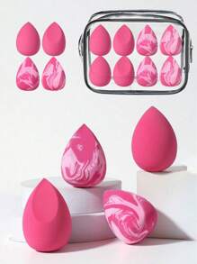 Bộ 9 túi đựng đồ trang điểm: 1 túi đựng đồ trang điểm PVC dung tích lớn + 8 miếng mút trang điểm, túi đựng đồ vệ sinh cá nhân chống thấm nước có thể gấp gọn, túi đựng mỹ phẩm, túi đựng đồ du lịch di động - Nhiều màu - Xem 11