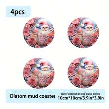 1 Bộ đế lót ly hình người tuyết hoa Giáng sinh - Miếng lót đồ uống ngày lễ bằng Diatomite, chịu nhiệt và chống trượt, dùng để trang trí nhà bếp và phụ kiện quà tặng, trang trí bàn cà phê quầy bar văn phòng tại nhà mùa đông, quà tặng cho cặp đôi - Nhiều màu - Xem 20