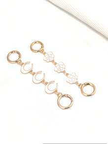 Three Bag Extension Chain Set, Heart Pendant And Flower Bag Chain Are Suitable For Handbags, Wallets, Shoulder Bags And Chest Bags. The Replacement Accessory Comes With A Flower Pendant, Suitable For Various DIY Bag Making. - White - View 9