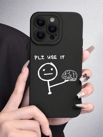 1 件极简主义抽象线条艺术图形 2D 图形手机壳，适合作为送给朋友、家人、情侣或自己的礼物，哑光黑色软壳保护套与 Apple 兼容，防水防震防摔防刮