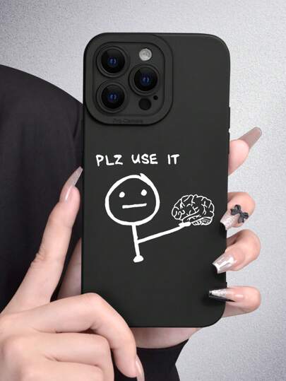 1 件极简主义抽象线条艺术图形 2D 图形手机壳，适合作为送给朋友、家人、情侣或自己的礼物，哑光黑色软壳保护套与 Apple 兼容，防水防震防摔防刮