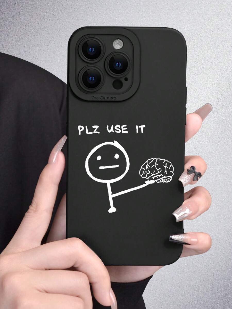 极简黑色标语哑光软壳时尚手机壳 1 件装 极简抽象线条艺术人物 2D 图案手机壳 适合作为礼物送给朋友、家人、情侣或自己 哑光黑色软壳保护套 兼容苹果 防水防震防摔防刮花 生日礼物 周年纪念礼物 国际版，非国内版 - 黑色 - 查看 1