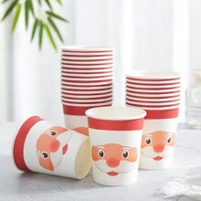 Christmas 7/9 Inch Disposable Party Tableware, Santa Claus Plate Paper Plate, Belt Napkin Cute Christmas Festive Dinner Supplies,Christmas - Multicolor - View 8