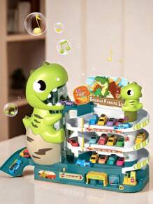 1 套停车场玩具套装，含 6 辆迷你恐龙车、儿童冒险轨道玩具车坡道、儿童益智创造力和专注力开发玩具，配件款式随机选择 - 彩色 - 查看 1