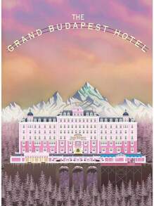 1 件《布达佩斯大饭店》海报粉色复古艺术帆布画印刷简约电影墙家居装饰节日礼物无框架 - 彩色 - 查看 30