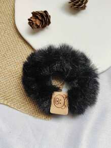 泰迪熊设计毛绒弹性发带，耐用发饰 - 彩色 - 查看 9