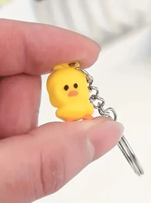 10 piezas Llavero de pato amarillo de dibujos animados, adecuado para llaveros DIY y decoración de bolsos, accesorios de coche, encantos de bolso, mochila para la escuela, gótico lindo Y2k - Amarillo - Ver 2