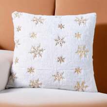 2 件精工圣诞雪花 PV 天鹅绒烫银枕套柔软舒适沙发卧室靠垫套 - 彩色 - 查看 3