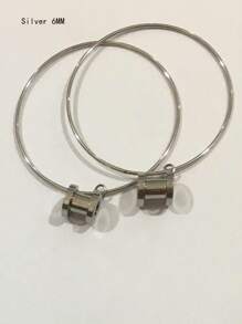 CIZME 2Pcs/Pair Stainless Steel Screw Ear Tunnels Large Hoop Dangle Ear Plugs Expander 4-20mm Gauges For Ears Stretcher Piercing(Silver/Gold/Black/Rose Gold) - Multicolor - View 31