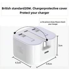 Custodia protettiva per caricabatterie standard britannico da 20 W, in morbida scocca con design a onde e fiocchi per proteggere il cavo compatibile con 16 Pro Max / 15 Pro Max