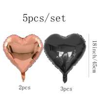 30 Cái/15 Cái/5 Cái Bóng Bay Hình Trái Tim 45,72 Cm Bóng Bay Lá Nhôm Hình Trái Tim, Được Hỗ Trợ Bằng Heli Trang Trí Tiệc Cưới Cô Dâu Kỷ Niệm Ngày Lễ Tình Nhân - đen + vàng hồng - Xem 5