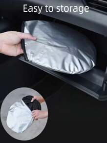 1 件装汽车遮阳板夏季前挡防晒隔热钛银遮阳板折叠车用遮阳板 - 彩色 - 查看 5