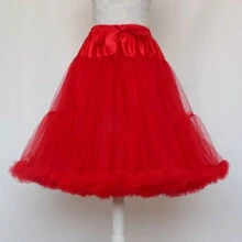 55cm Length White Black Red Petticoat For Cosplay Wedding Prom Tulle Petticoat Crinoline Underskirt Rockabilly Swing Tutu Skirt