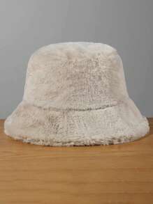 1 Stück vielseitiger und lässiger warmer, flauschiger Fischerhut (es kann leichte Farbunterschiede zwischen dem Schwarz und Rosa geben), Winter und Herbst