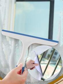 1/2件装软橡胶迷你桌面刮水器玻璃刮水器硅胶玻璃窗户清洁器浴室瓷砖双面刮水器适用于浴室水槽浴室阳台玻璃 - 彩色 - 查看 1