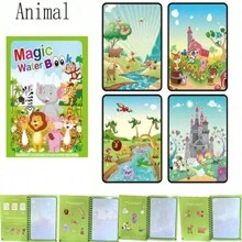 Christmas Decoration 1 Set Magic Water Drawing Book Toys, Multi-Theme, Reusable Water Painting Book, Children's Gift For Office, School, Drawing, Students, Markers, Stationery, Boys, Girls, School Supplies, Children's Writing Tools, Back To School Essentials,Book Gifts,Magic Water Book,Back To School Supplies
