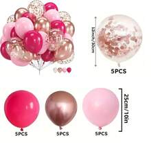 20 件五彩纸屑乳胶气球套装，适用于庆祝活动 - 乳胶派对气球，适用于婚礼、生日、性别揭晓、圣诞新年单身派对等 - 多功能室内和室外装饰 - 20件 - 查看 21