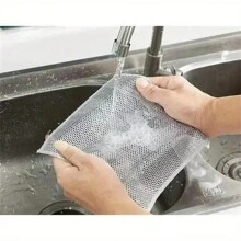 Miếng lau - Khăn lau nhà bếp chống dính, khô nhanh, dùng cho bát đĩa và bếp, miếng chà bằng thép không gỉ bền bỉ cho đồ nấu nướng và bếp, hoàn hảo để loại bỏ vết bẩn - Bạc - Xem 9
