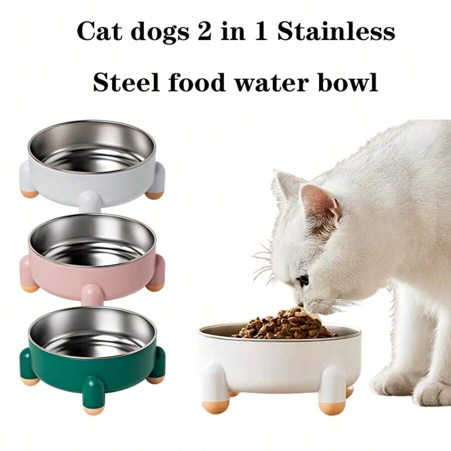 Bát đựng thức ăn cho thú cưng bằng thép không gỉ 4 chân - Nhiều màu - Xem 1
