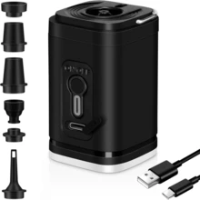 Portable Mini Air Pump Rechargeable Camping For Air Bed Mattress And Kayak USB - 黑色 - 查看 2