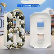 1 个大型马赛克 3D 数字气球框架，引人注目的马赛克数字框架，高度 2.3 英尺/3 英尺/4 英尺，适合 1 岁生日、1 周年纪念装饰，非常适合周年纪念/生日/庆祝活动 - 彩色 - 查看 35