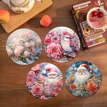1 Bộ đế lót ly hình người tuyết hoa Giáng sinh - Miếng lót đồ uống ngày lễ bằng Diatomite, chịu nhiệt và chống trượt, dùng để trang trí nhà bếp và phụ kiện quà tặng, trang trí bàn cà phê quầy bar văn phòng tại nhà mùa đông, quà tặng cho cặp đôi - Nhiều màu - Xem 6
