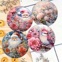 1 Bộ đế lót ly hình người tuyết hoa Giáng sinh - Miếng lót đồ uống ngày lễ bằng Diatomite, chịu nhiệt và chống trượt, dùng để trang trí nhà bếp và phụ kiện quà tặng, trang trí bàn cà phê quầy bar văn phòng tại nhà mùa đông, quà tặng cho cặp đôi - Nhiều màu - Xem 1