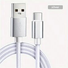 USB Type C 数据线快速充电数据线适用于 Vivo OPPO Redmi 等 USB C 智能手机充电器线 - 白色 - 查看 10