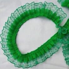1 paquete 2 yardas de encaje plisado multicolor, accesorios para vestidos DIY, decoraciones para mascotas y muñecas, accesorios de costura, suministros de ropa