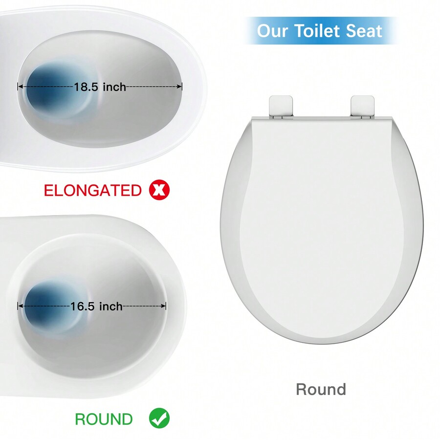 Toilet Seat, Elongated Toilet Seat With Slow Soft Close, Durable Toilet
