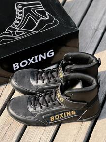 TACHUAN Professional Wrestling Shoes, Unisex High-Top Martial Arts Boxing Trainers, Kickboxing Boots, Fitness Combat/MMA Shoes