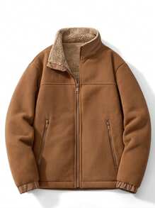 Jaqueta de lã masculina, moletom esportivo casual ao ar livre, estilo simples e moderno de outono e inverno de 2024