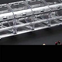 Juego de 8 piezas organizador de especias de acrílico con tapas y cucharas - Tarros de especias, condimentos y almacenamiento de cocina para sal, azúcar y especias de plástico sin plomo, transparente