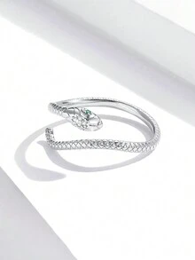 1 chiếc nhẫn thời trang có thể điều chỉnh hình con rắn độc đáo bằng bạc Sterling S925 dành cho nữ, quà tặng cung hoàng đạo - động vật - Xem 4