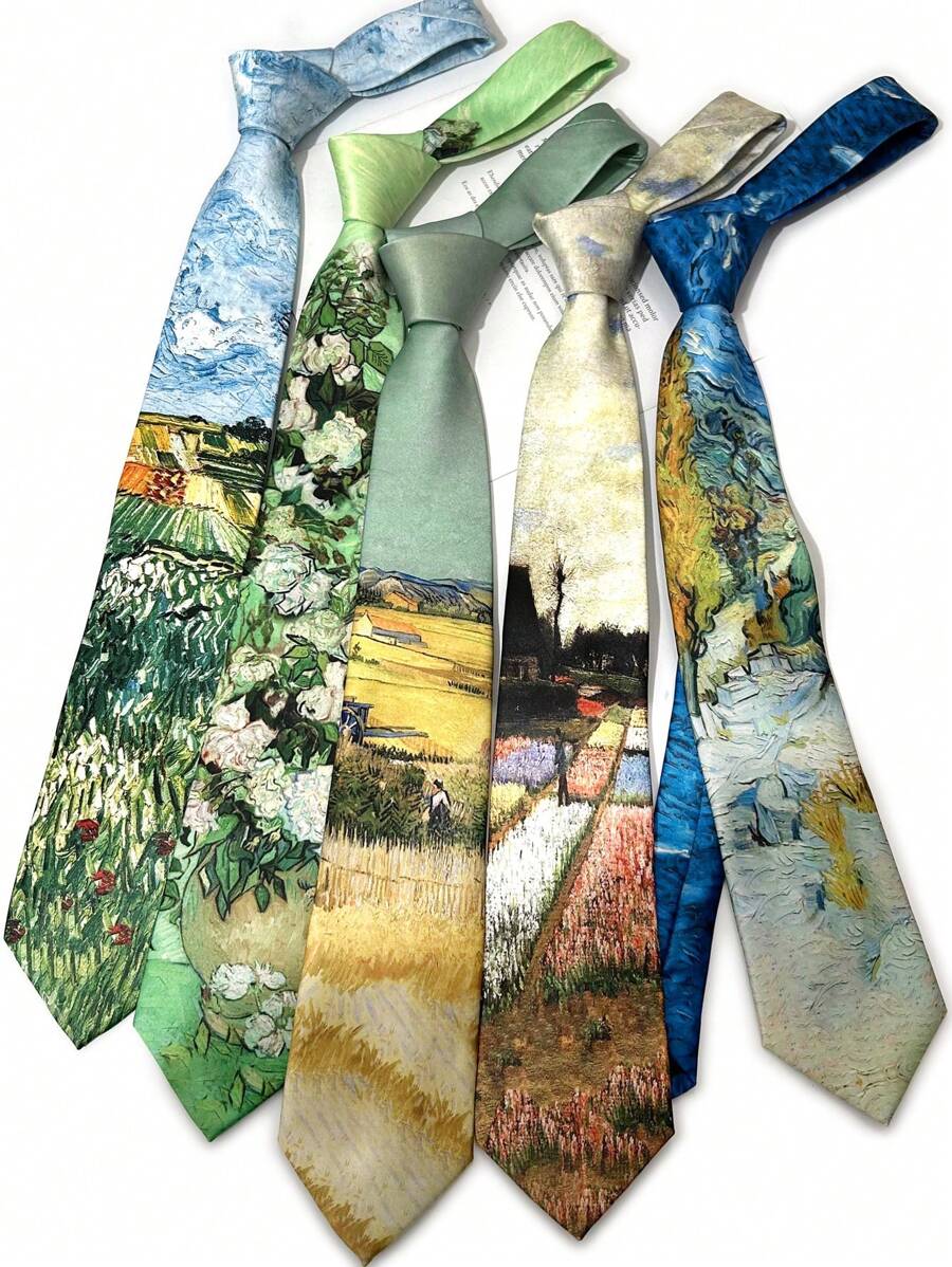 1 pièce de style décontracté, mignon, élégant et bohème. Blouse en polyester avec imprimé de peinture à l'huile, convient pour les fêtes, les affaires et le port quotidien, toutes saisons
