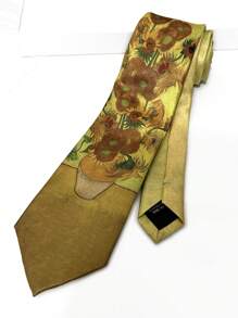 1 pièce de style décontracté, mignon, élégant et bohème. Blouse en polyester avec imprimé de peinture à l'huile, convient pour les fêtes, les affaires et le port quotidien, toutes saisons