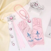 Bộ trang sức công chúa Anbelarui Sky Blue Snowflake - Vòng cổ, vòng tay, vương miện, đũa phép, găng tay, hoa tai - Trang phục ngày lễ, tiệc sinh nhật, phụ kiện biểu diễn sân khấu - Nhiều màu - Xem 5
