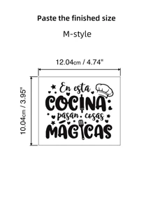 1 pieza Adhesivo de pared con cita en español "Magia de la cocina" Decoración de pared para sala de estar, dormitorio, vinilo - Multicolor - Ver 10