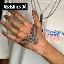 Boldink Non-Permanent Tattoo Technology, Inspiring Eagle Design Temporary Tattoo, Waterproof Long Lasting Magical Tattoo Lasts 1-2 Weeks, Natural Looking Temporary Tattoo Stickers, Interesting Tattooing Experience - Black - View 3