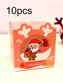 5pcs/10pcs Christmas Gift Box With Window, Party Christmas Apple Box, Candy Box, Cookie Box, Dessert Packaging Box Christmas Christmas DecorChristmas Decorations Christmas Bags Christmas Gifts